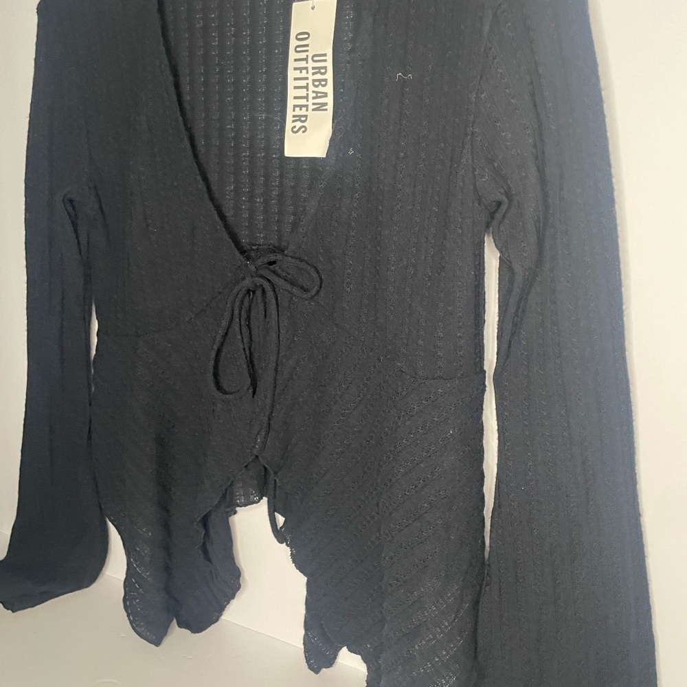 Urban Outfitters Black Tie-Front Knit Cardigan NWT - Picture 2 of 7